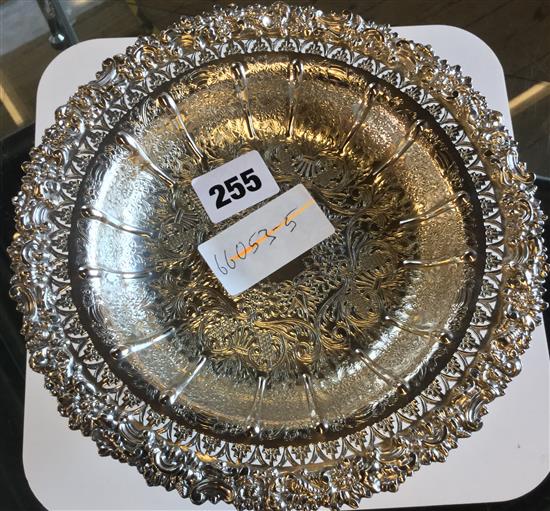 A silver pedestal bowl
